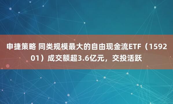 申捷策略 同类规模最大的自由现金流ETF（159201）成交额超3.6亿元，交投活跃