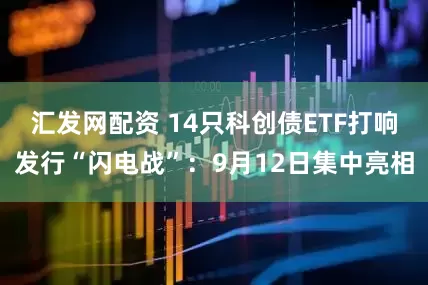 汇发网配资 14只科创债ETF打响发行“闪电战”：9月12日集中亮相